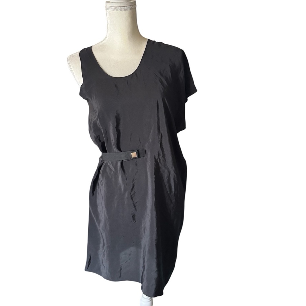 Barneys New York Black Garment midi dress